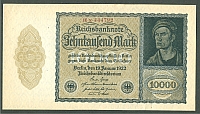 Germany, 10,000 Mark, 19 Jan 1922 Reichsbanknote, K-72, ChCU